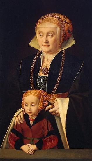 Barthel Bruyn Portrait of a Lady with her daughter oil painting picture